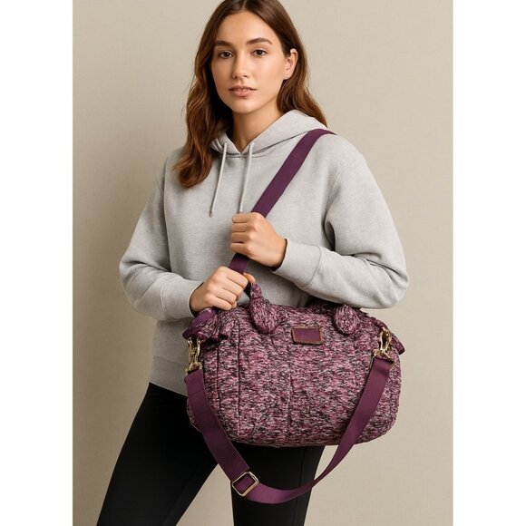 Marc By Marc Jacobs Shoulder Handbag Purple Abstract Print Crossbody Tote - Picture 1 of 15